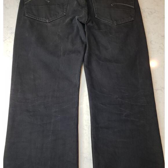 G-STAR RAW 3301 Loose Jeans Slim Straight Leg Black Dark Wash Men's **Size 34W** - Picture 12 of 16